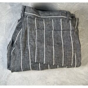 Alex Crane Pants Mens 36x28 Gray Striped Linen Chino Lightweight Beach